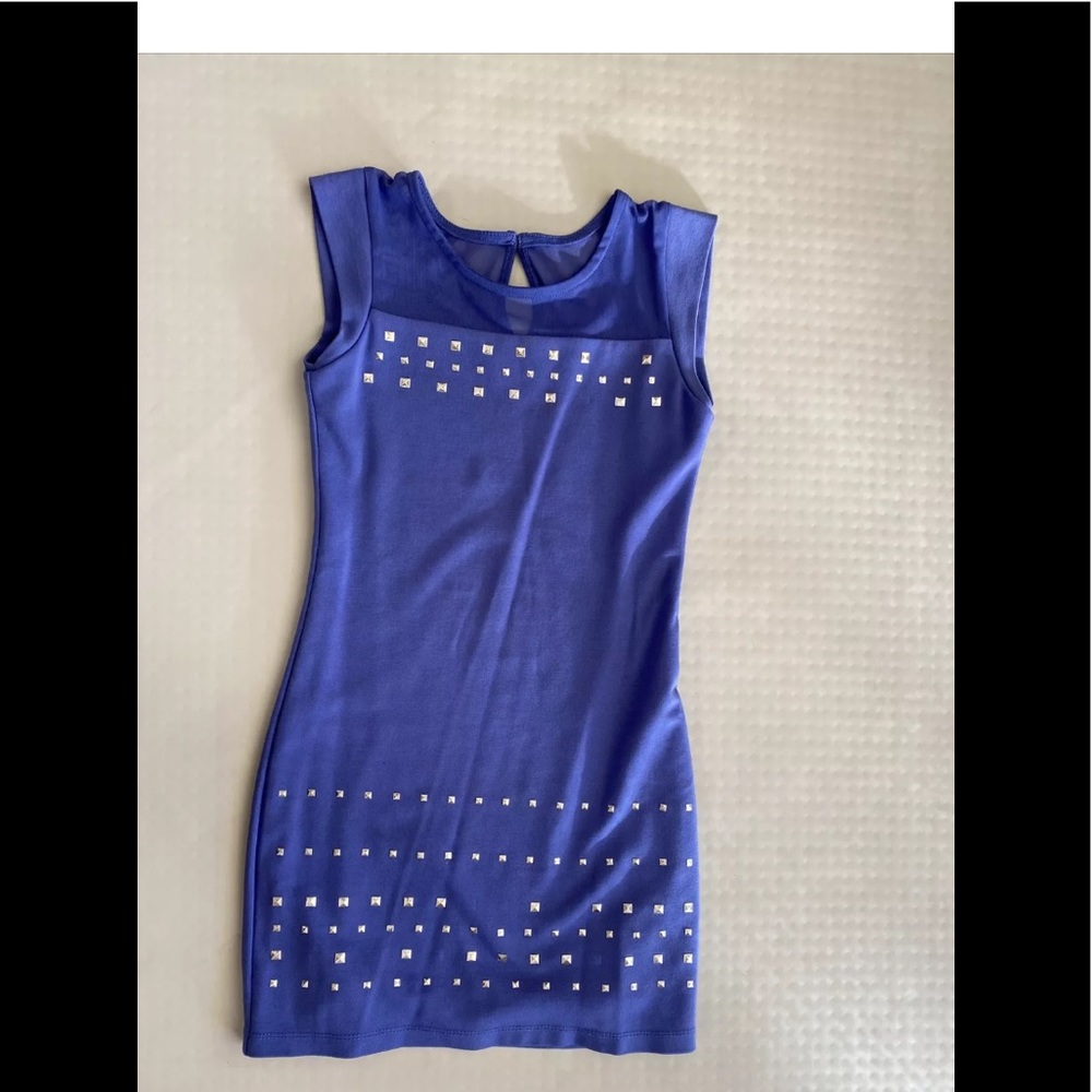 Nicole Miller girls party dress sleeveless blue 8